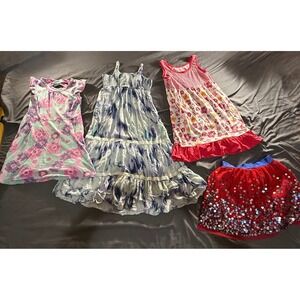 Girls Dress Skirt Lot 4pc Jumping‎ Beans Cherokee Cat & Jack Bobbie Brooks 6 6X